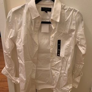 banana republic white linen button down